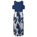 Summer dress, Casual Plus Size Dress, Floral Dress, Plus Size, O-Neck Print Long Dress, Stitching Off-Shoulder Short Sleeve Dress, women clothes, Summer Season, Seasonal Dress, iBuyXi.com - Shop Unique Selection Of Products.