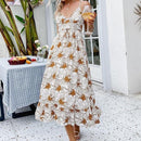 Simple Casual green sling print dress Summer V-neck holiday style maxi dress Elegant With High-waist lace-up ruffle. Pay with Affirm to get 4 interest-free payments for eligible products. Visit iBuyXi.com and shop from a unique selection of products.