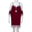 Women Off Shoulder Dress Tassel Short Cocktail Party Beach Dresses Sundress, iBuyXi.com, Beach Dress, Women Clothes, Summer collection