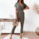 Elegant V-Neck Bandage Hollow Out Straps Jumpsuit,Size Patchwork Causal Dress Loose Oversized Maxi Irregular Dresses, Plus Size Beading,  Spring Dress Beading Pleated Elegant Party Dress Belted Loose Oversized Plus Size Women Clothing ,iBuyXi.com