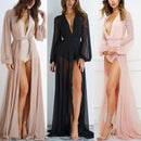 Chiffon Kaftan Tunic Swimsuit Cover Up, iBuyXi.com for Online Shopping and Shop the Unique Selection, Summer Wear, Sexy Beach Wear, Women Chiffon, See through Beach Dress, Robe, Black Long Cover Up, Bikinis, Swimsuit, Swimwear, Bathing Suit.