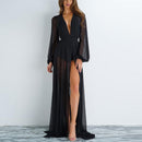 Chiffon Kaftan Tunic Swimsuit Cover Up, iBuyXi.com for Online Shopping and Shop the Unique Selection, Summer Wear, Sexy Beach Wear, Women Chiffon, See through Beach Dress, Robe, Black Long Cover Up, Bikinis, Swimsuit, Swimwear, Bathing Suit.