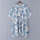 Women Leaves Print Chiffon Kimono Cardigan Cover Up, iBuyXi.com, Bikini Cover Up, Women Clothes, Summer collection, chiffon dresses, boho bikini cover up, summer clothes, women clothing, casual cover up, cocktail party dress