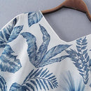 Women Leaves Print Chiffon Kimono Cardigan Cover Up, iBuyXi.com, Bikini Cover Up, Women Clothes, Summer collection, chiffon dresses, boho bikini cover up, summer clothes, women clothing, casual cover up, cocktail party dress