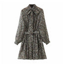 Chiffon Long Sleeve Tie-Neck A-Line Sundress,Embroidery Floral Long Sleeve Casual Long, Neck Long Sleeve Chain Print Retro Vintage Dress, Belted Maxi, V Neck  High Waist Short Mini Dress, Long Sleeve Solid, Irregular Dress Tunic Mini Dress, Women Clothing ,iBuyXi.com