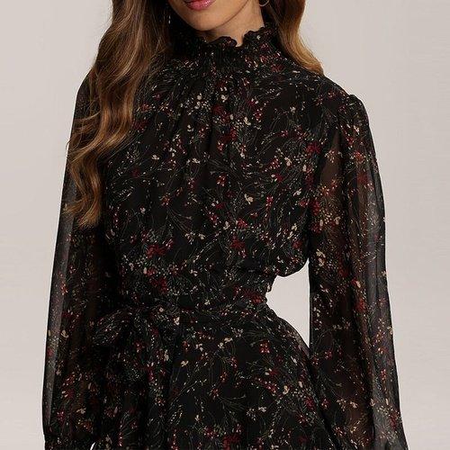 Spring Vintage Floral Printed Dress With Casual Long Sleeve Chiffon And A-Line Pattern And Also Ideal for Summer Party.  iBuyXi.com