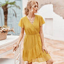 Chiffon Ruffles V-Neck A-Line Wrap Short Sleeve Mini Dress,Sleeve V-Neck A-Line Polka Dot Print Wrap Mini Dress,Irregular Dress Tunic Mini Dress,Plus Wide Leg V-Neck High Waist Lace Up Jumpsuit,Size Women Short Sleeve, Print Patchwork Causal Dress Loose Overs, Maxi Irregular Dresses, iBuyXi.com