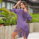 Crochet Bathing Suit Cover Up, iBuyXi.com, Tassel Cover Up, Beach dress, Beach cover up, summer collection, handmade crochet cover up, sexy cocktail dress, pool party cover up, beach party cover up, bikini cover up