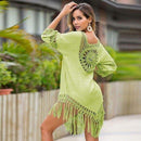 Crochet Bathing Suit Cover Up, iBuyXi.com, Tassel Cover Up, Beach dress, Beach cover up, summer collection, handmade crochet cover up, sexy cocktail dress, pool party cover up, beach party cover up, bikini cover up