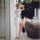 Boho Crochet Beach Cover Up Dress Tunic Long Pareos Bikinis Cover Ups Swim Cover Up Robe Plage Beachwear, iBuyXi.com, Bohemian dress, beach dress