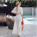 Boho Crochet Beach Cover Up Dress Tunic Long Pareos Bikinis Cover Ups Swim Cover Up Robe Plage Beachwear, iBuyXi.com, Bohemian dress, beach dress