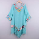 Crochet Chiffon Tassel Swimsuit Cover Up For The Beach Which Looks Stunning in Pool Party and etc. - ibuyxi.com
