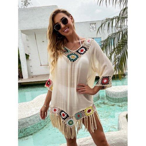 Crochet Chiffon Tassel Swimsuit Cover Up For The Beach Which Looks Stunning in Pool Party and etc. - ibuyxi.com
