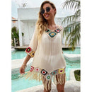Crochet Chiffon Tassel Swimsuit Cover Up For The Beach Which Looks Stunning in Pool Party and etc. - ibuyxi.com