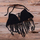 Crochet Knitted Tassel Push Up Bikini Set With Bra Thong And Ideal For Summer Bathing. - ibuyxi.com