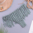 Crochet Knitted Tassel Push Up Bikini Set With Bra Thong And Ideal For Summer Bathing. - ibuyxi.com