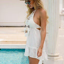 Crochet Hollow Tassel Cover Up. Visit iBuyXi.com for Online Shopping and Shop the Unique Selection, Crochet Hollow Out Patchwork, Crochet Hollow, Tassel Dress,  Sundresses Cover Up,  Swimsuit Bikini, Chiffon Short Dress,  Beach Bathing Suit Swimwear, Summer, Beach.