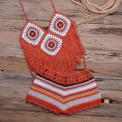 Crochet Tassel Bikini Suit