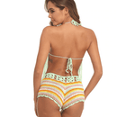 Crochet Tassel Bikini Suit Knitted Swimsuit Halter Bra Tassel Top Stripe Shorts Biquini 2 Piece Set Summer Beach Bathing Suit, iBuyXi.com, beach dresses, bikini sets, summer collection, women clothing