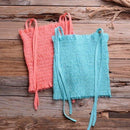 Cropped Tank Top Sleeveless Beach Cover Up In Solid Color Swatch Strappy, Vest Crop Top And Bottom Swimwear. - ibuyxi.com