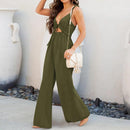 Cropped Top Wide Leg Trouser Sling Up Backless Jumpsuit,Spring Dress Beading Pleated Elegant Party Dress Belted Loose Oversized Plus Size Women Clothing ,iBuyXi.com