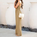 Cropped Top Wide Leg Trouser Sling Up Backless Jumpsuit,Spring Dress Beading Pleated Elegant Party Dress Belted Loose Oversized Plus Size Women Clothing ,iBuyXi.com
