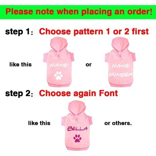 Custom Dog Cat Clothes, Pet Hoodie Jersey, Personalized Name Number Hoodies Clothes for Small Large Dogs, Sweat Shirt,  iBuyXi.com