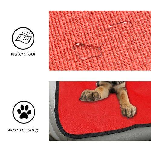 Dog Car Seat Cover Waterproof, Durable Pet Seat Mat, Oxford Fabric Wear Resisting, Cat Puppy Blanket, Black Coffee Red, Durable Neoprene Protection, Pet Protection, for Crossfit, Yoga, Running, Beach, Exercise, Athletes, iBuyXi.com