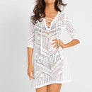 Embroidered Mesh Lace Cover Up. Visit iBuyXi.com for Online Shopping and Shop the Unique Selection, Solid Embroidered Lace Cover Up, Mesh Knitted Crochet Beach Overall, Bikini Swimwear, Women Kaftan Summer V-neck Loose Dress.