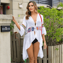 Floral Embroidery Bikini Cover Up, iBuyXi.com, bikini cover up, beach dress, crochet cover up, cocktail dress, women clothes, summer collection, chiffon dress, tassel dress, floral cover up, pool party dress, sexy bikini cover up