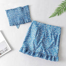 Floral Print Bow Sheath Crop, Top Ruffles Mini Skirt Set, Sexy Floral Print Beach Party, Two Piece Set Women Bow Sheath, Lady Crop Tops Ruffles, iBuyXi.com