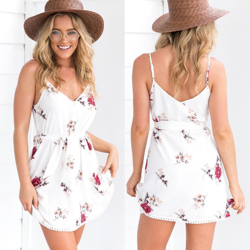 New Fashion V-neck Floral Print Cami Romper, Unique Selection Of Summer Collection, iBuyXi.com, women clothing, playsuits, mini dress, free shipping