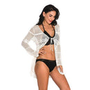 Floral Printed Bikini Cover Up With Lace Hollow Crochet Which Looks Elegant In Pool Party. - ibuyxi.com