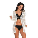 Floral Printed Bikini Cover Up With Lace Hollow Crochet Which Looks Elegant In Pool Party. - ibuyxi.com