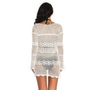 Floral Printed Bikini Cover Up With Lace Hollow Crochet Which Looks Elegant In Pool Party. - ibuyxi.com