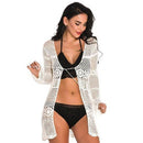 Floral Printed Bikini Cover Up With Lace Hollow Crochet Which Looks Elegant In Pool Party. - ibuyxi.com