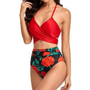 Floral Push Up Padded Bra High Waisted Bathing suit , iBuyXi.com, tankini set, summer collection, summer outfits, swimwear, bathing suits, unique design bathing suit, Brazilian style swimwear 
