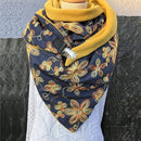 Florist Retro Scarf, Luxury scarf, iBuyXi.com Online shopping store, women clothing, yellow scarf, flower design scarf, stylish neckerchief wrap scarf, flower pattern scarf, winter collection fall season clothing