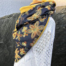 Florist Retro Scarf, Luxury scarf, iBuyXi.com Online shopping store, women clothing, yellow scarf, flower design scarf, stylish neckerchief wrap scarf, flower pattern scarf, winter collection fall season clothing