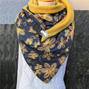 Florist Retro Scarf, Luxury scarf, iBuyXi.com Online shopping store, women clothing, yellow scarf, flower design scarf, stylish neckerchief wrap scarf, flower pattern scarf, winter collection fall season clothing