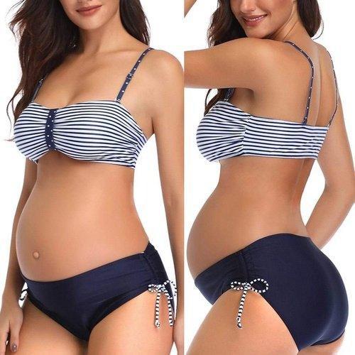 Flower Printed Maternity Swimsuit Bikini Tankinis Which Looks Stunning In Pregnancy Period. - ibuyxi.com