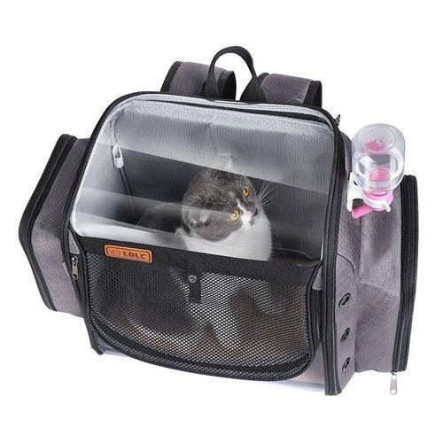 Foldable Transparent Breathable Traveling Cat Carrier With Water Supply, ibuyxi.com