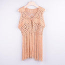 Fringe Lace Tassels Beach Cover Up With Cape Tops And Blouses Ideal To Wear As Swimsuit Cover-Up. - ibuyxi.com