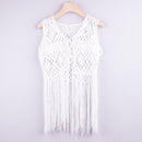 Fringe Lace Tassels Beach Cover Up With Cape Tops And Blouses Ideal To Wear As Swimsuit Cover-Up. - ibuyxi.com
