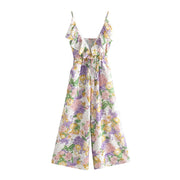 Boho V-Neck Floral Print Sleeveless Backless Ruffle Jumpsuits,Loose Maxi, Spring Dress Beading Pleated Wide Leg V-Neck High Waist Lace Up Jumpsuit,Boho Floral Print Deep V-Neck Butterfly Mini Dress,Elegant Party Dress Belted Loose Oversized Plus Size Women Clothing ,iBuyXi.com