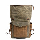 Large Capacity Waterproof Oil Waxed Canvas Leather Rucksack Backpack,, ibuyxi.com