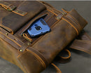 Cowhide Leather Large Capacity Travel Retro Backpack, ibuyxi.com