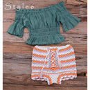 Handmade Crochet Bikini Set With High Wasit And Tank Top Hot Pants Ideal Choice For Summer Season. - ibuyxi.com