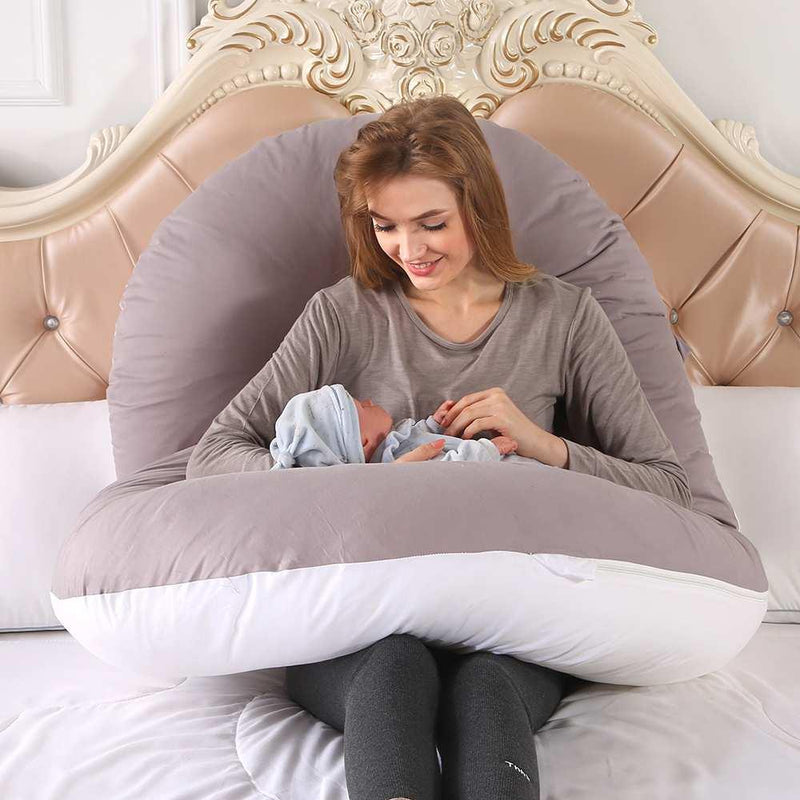 Pregnant Women Body U Shape Sleeping Support Pillow,100% Cotton Pillowcase Maternity Pillows Pregnancy Side Sleepers, iBuyXi.com \