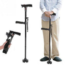 Collapsible Telescopic Folding Cane, Elderly Cane with LED and alarm, Walking Trusty Sticks, Elder Crutches for Grandparents, Lightweight Safety Walking Stick, Gifts for The Elders, iBuyXi.com